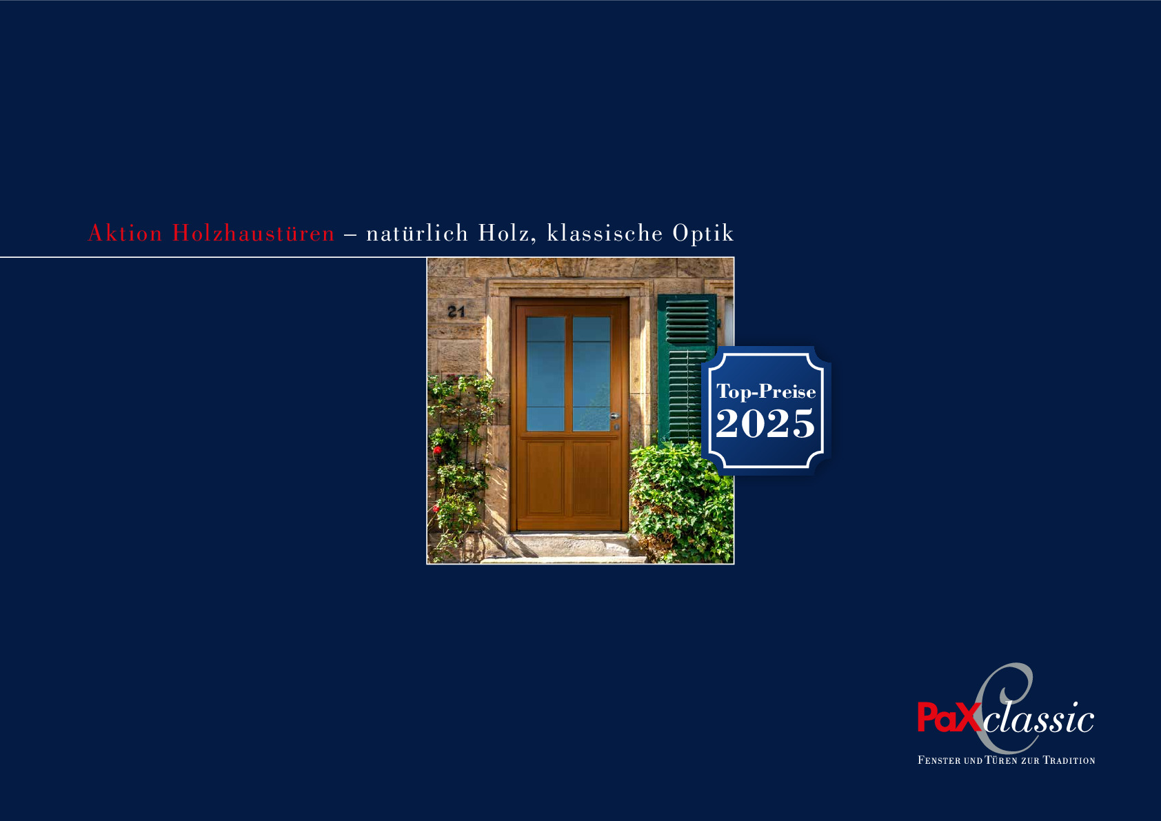 Vorschaubild von Dokument: broschuere_paxentree_holz-haustueren_klassisch_aktion_2025.pdf