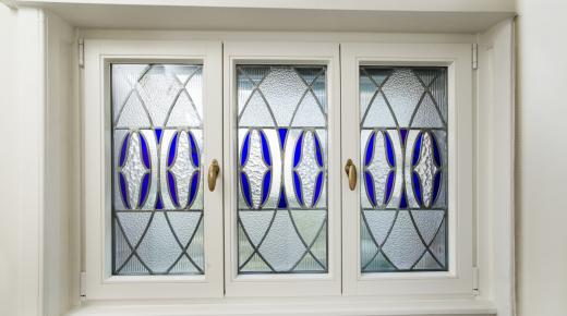 Blaue Bleiglas Fenster