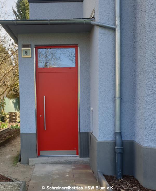 Rote PaXentree Aluminium-Haustür