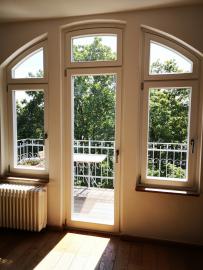 Balkontür mit Oberlicht Innenansicht