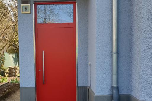 Rote PaXentree Aluminium-Haustür